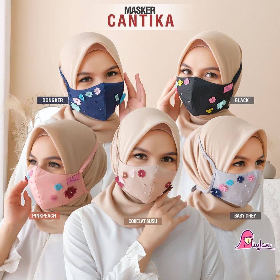 Masker Cantika Miulan / Masker Kain / Masker Kondangan / Masker Bunga / Masker Katun / Masker Duckbi