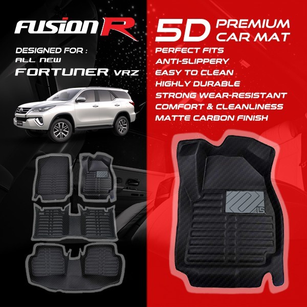 Fusion R Karpet Mobil 5D Fortuner VRZ / Luxury Car Carpet Carbon - Bagasi Premium Original