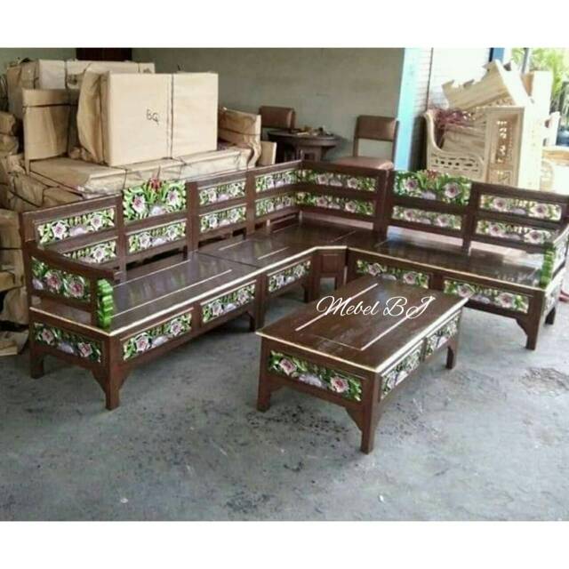 Kursi Tamu Sudut Ukir Mebel Jati Jepara Furniture