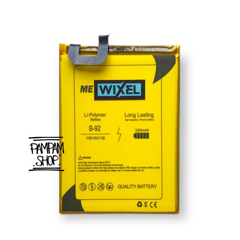 WIXEL ME Baterai Vivo Y35 B-92 B92 B 92 Real Capacity Battery Original Batre Batrai HP Handphone Ori