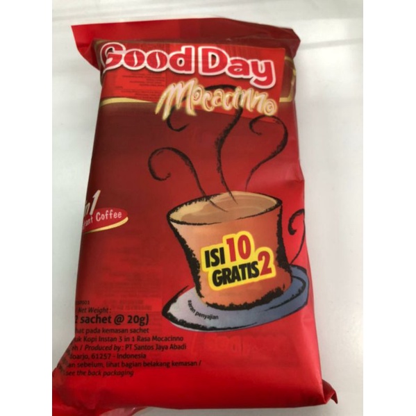 

GOOD DAY KOPI INSTANT 3 IN 1 MOCACINNO PCK 10X20G