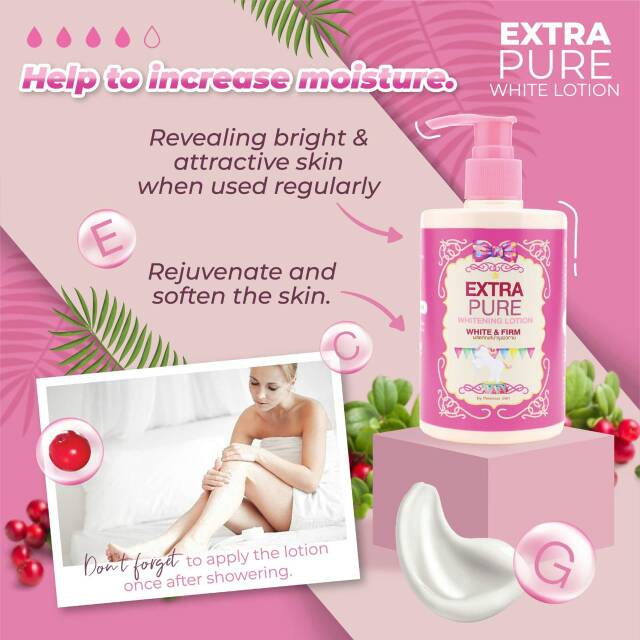 BPOM EXTRA PURE (SIANG)SPF 100 PA+ WHITENING HANDBODY / BODYLOTION / BODY LOTION PEMUTIH BADAN 300ML