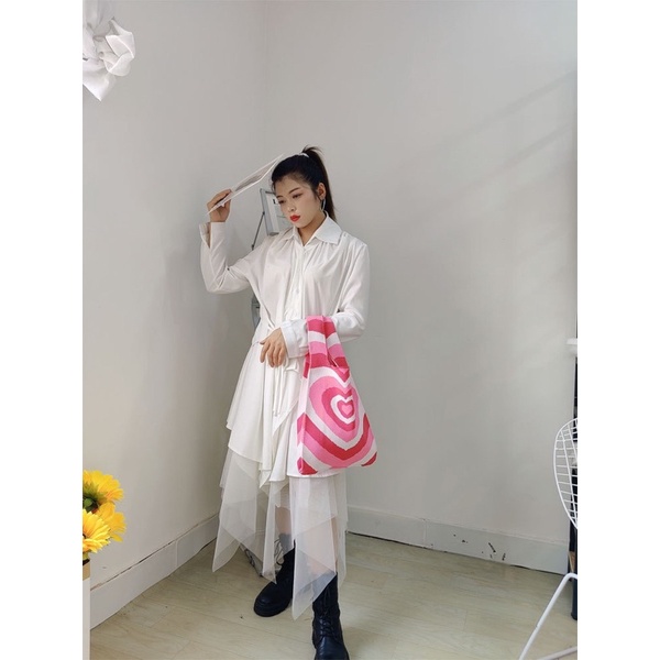 TAS WANITA 3139 - BUFFOLLOW Vacay Tote Bag Motif Love - Tas Belanja Tas Bangkok Thailand  Bufollow Bag - E1