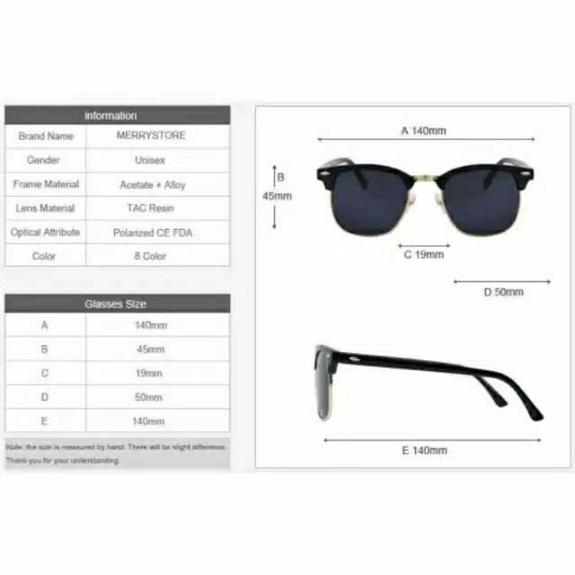 Kacamata Retro Polarized Anti UV 400 Pria Wanita