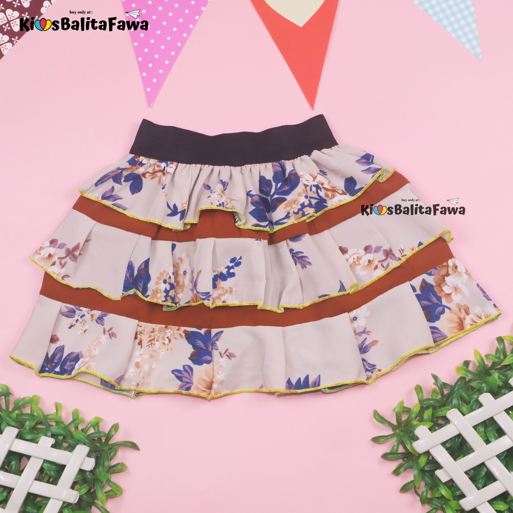 Rok Tumpuk Motif uk 3-4 Tahun / Rok Anak Perempuan Cewek Murah Skirt Pendek Polos Lucu Grosir Cewek