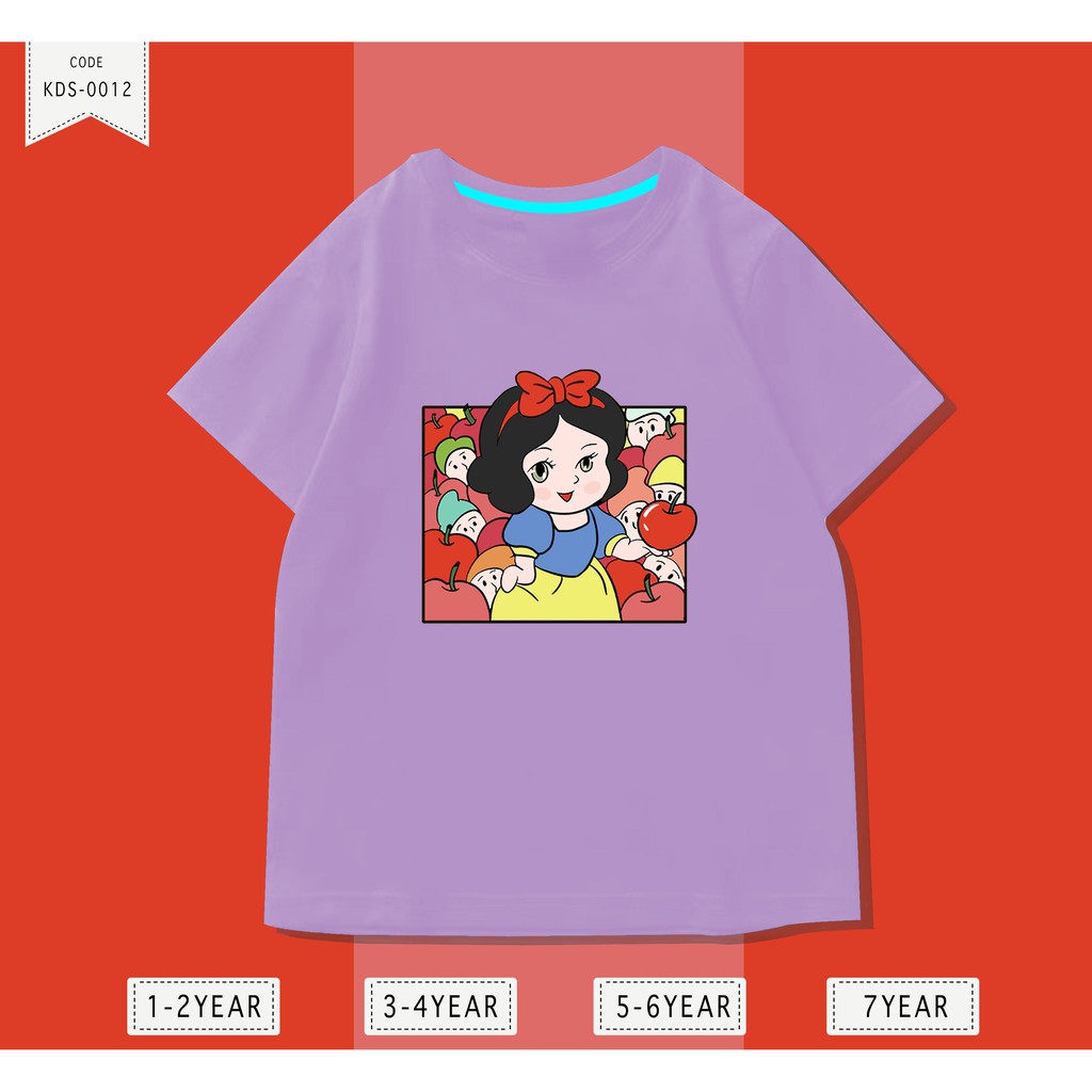 Baju Anak Putri Salju / Kaos Distro DTF Anak Laki Laki dan Perempuan / Unisex / Motif Kartun