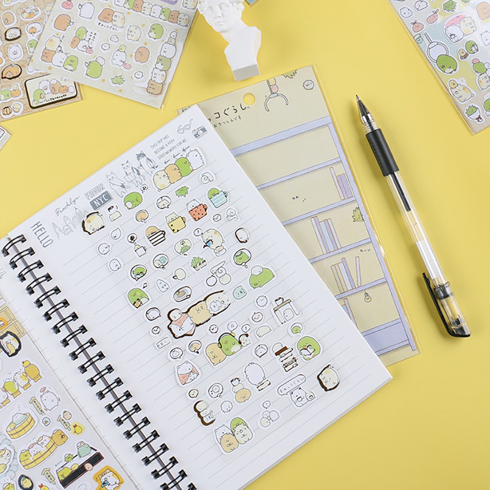 Stiker Stempel Desain Kartun Hewan Warna Emas Untuk Dekorasi Diary Scrapbook Dan Hadiah Anak