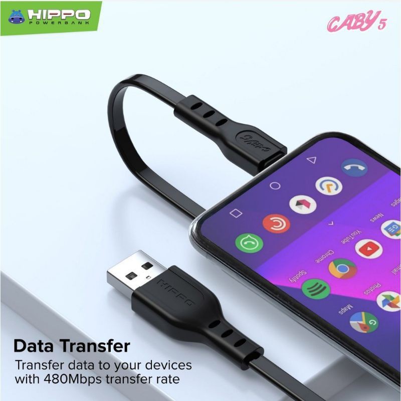 Kabel Data HIPPO Micro Usb 3.A Fast Charging 480mbps CABY-5