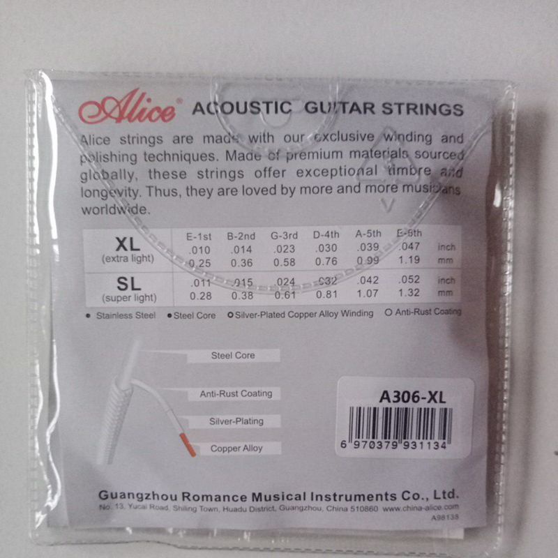 Senar gitar Alice akustik 010 string