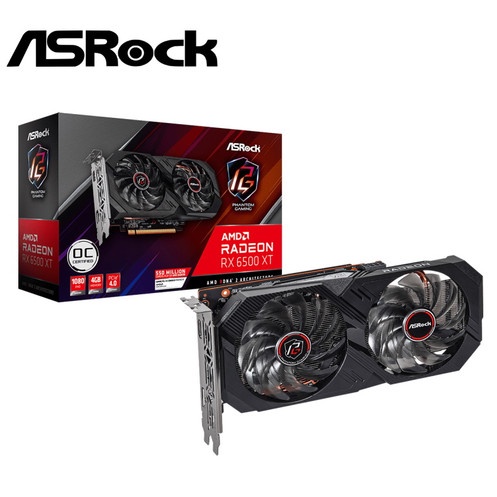 ASRock Radeon RX 6500 XT Phantom Gaming D 4GB OC GDDR6 - RX6500XT DDR6