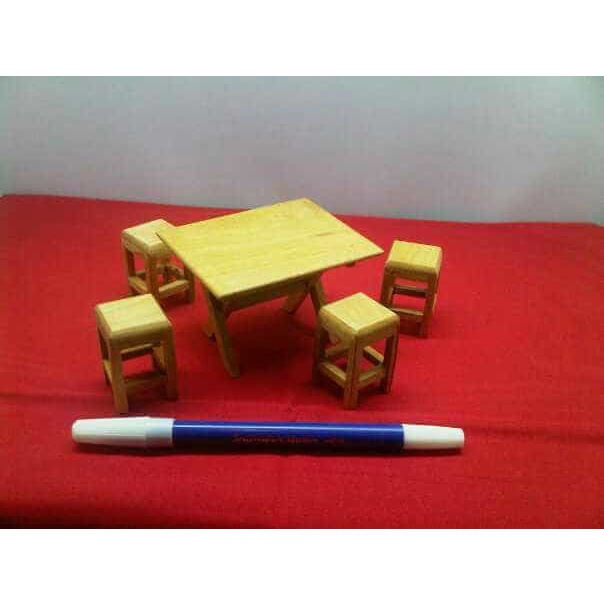 Kursi Kayu - Meja Kayu Dan 4 Kursi