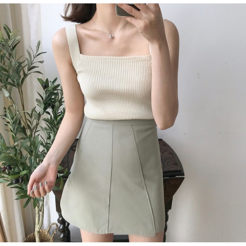 Korean square neck tanktop-8