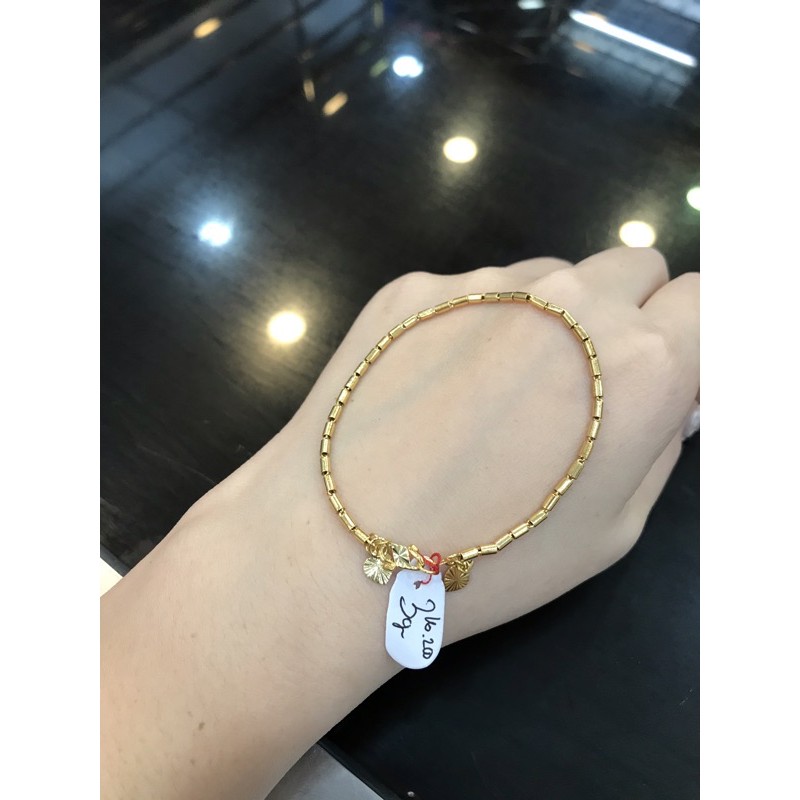 Gelang dewasa bambu emas asli kadar 300