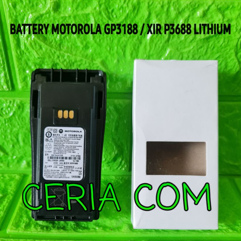 BATRE HT MOTOROLA GP 3188 LITHIUM BATRE MOTOROLA GP3188 LITIUM BATRE XIR P3688 LITHIUM MURAH