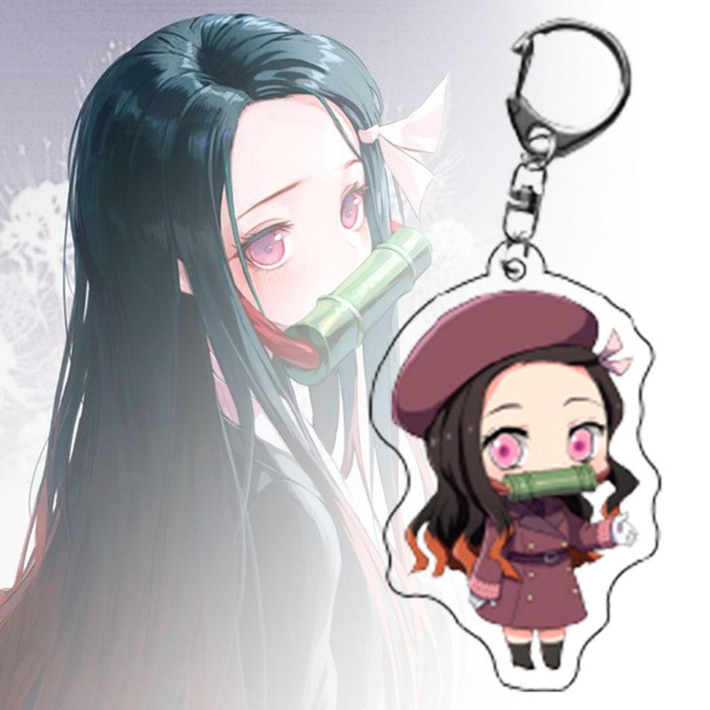 [Elegan] Hadiah Gantungan Kunci Demon Slayer Akrilik Kimetsu No Yaiba Miniatur Inosuke Scultures Key Ring