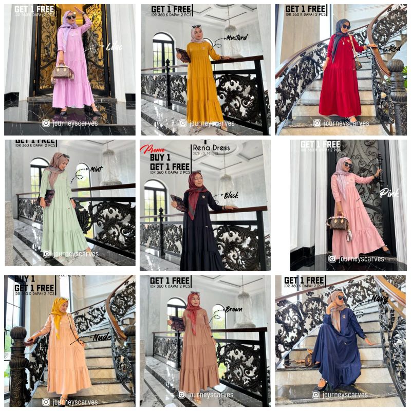Rena dress ORI by journey Buy 1 get 1/ COD