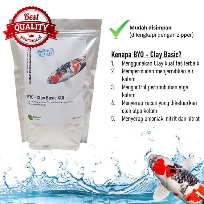 Clay Koi - Penjernih Kolam Koi / Clay Basic (Murni Clay) - 250 Gram
