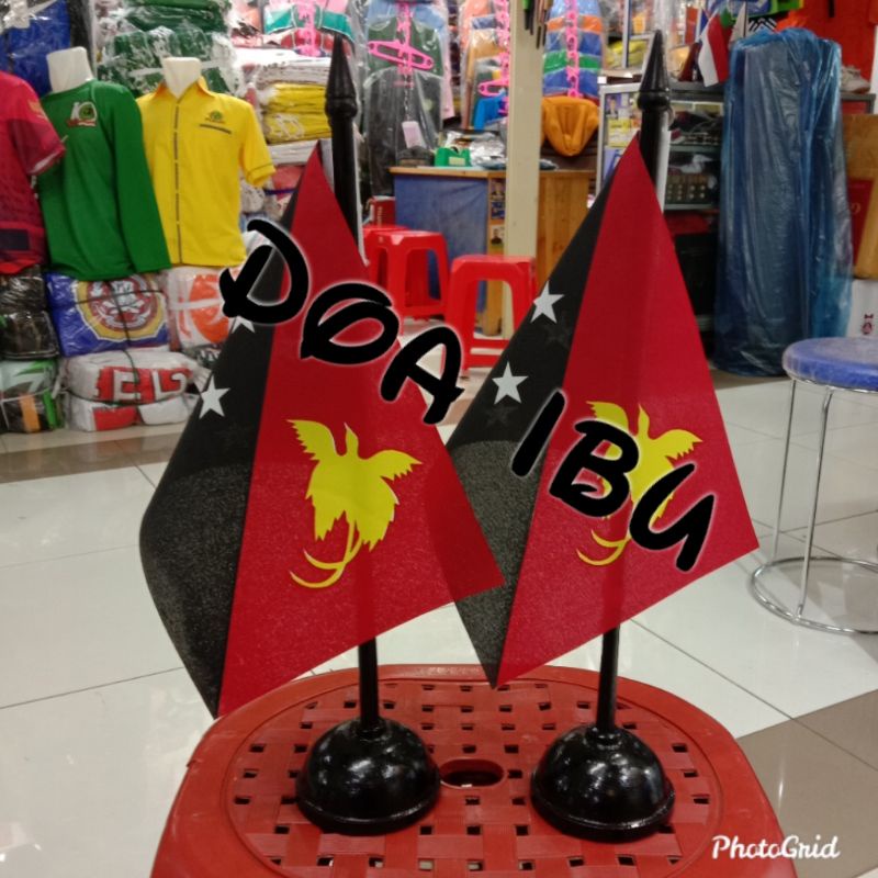 

best seller tiang kayu meja+bendera PAPUA NUGINI ready stock