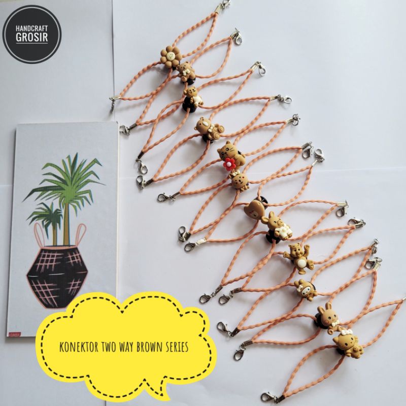 konektor TWO WAY BROWN SERIES PENGAIT KOKOT UDANG/konektor masker hijab/pengait masker/kokot udang/s