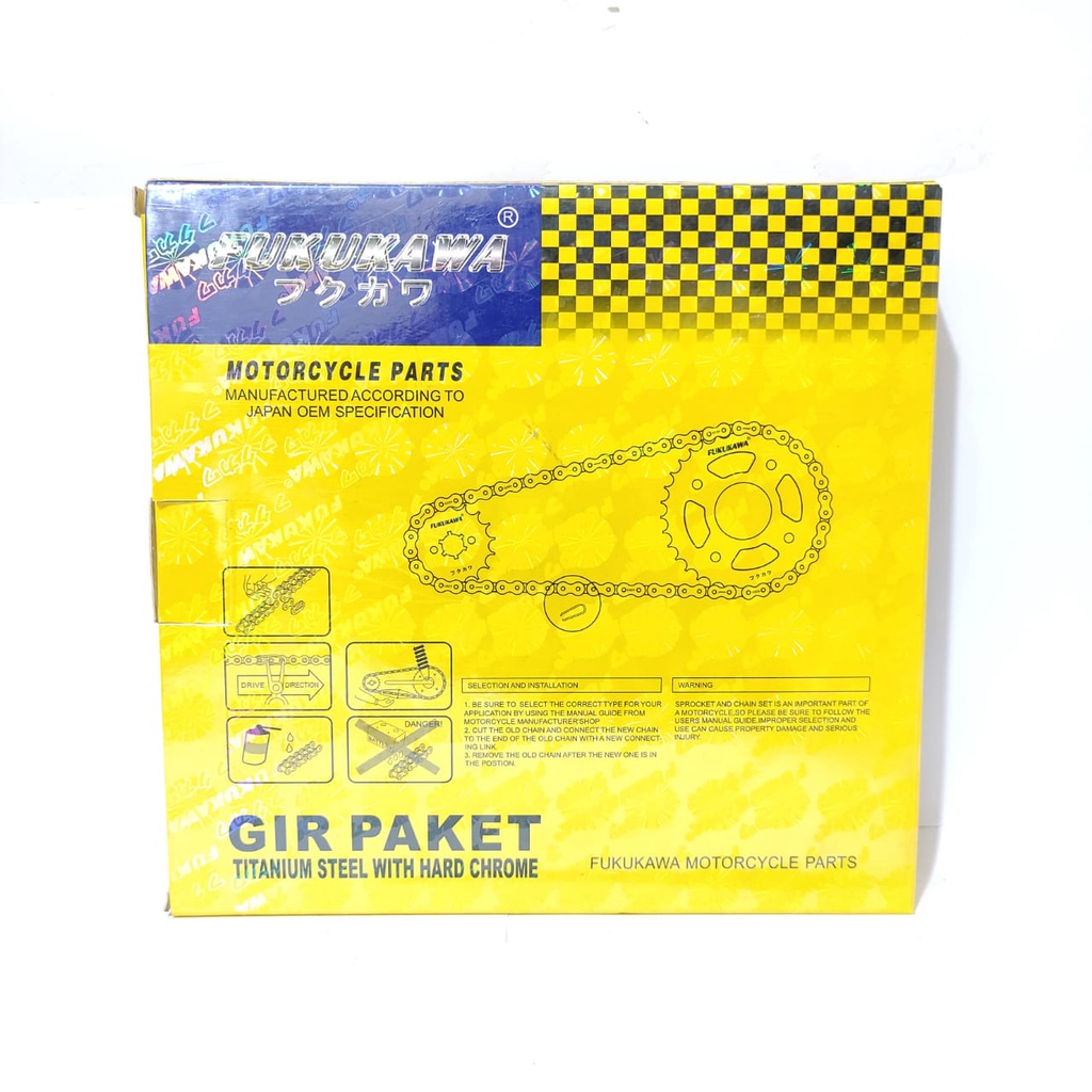 GEARSET GIRSET CHAINKIT GEAR RANTAI CS1 SONIC 125 OEM JAPAN FUKUKAWA