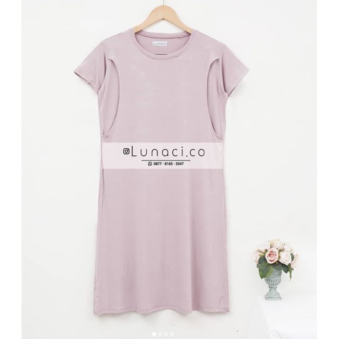 Lunaci Soft Purple Breastfeeding Dress