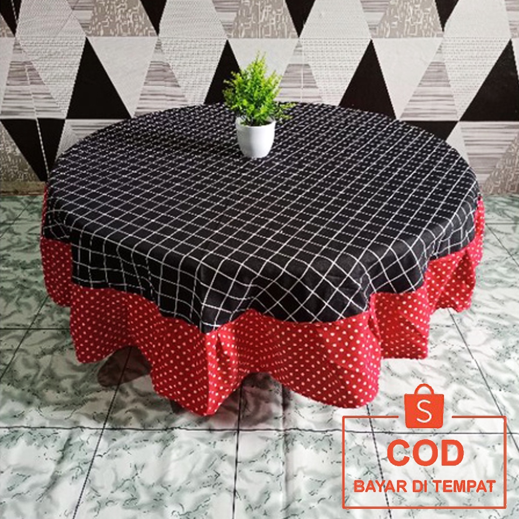 ✅COD Taplak Alas Meja Oshin Kain Katun Bulat Diameter 150cm Model Rumbai Rempel Perlengkapan Home Decor Dekorasi Ruang Tamu Ruangan Makan Dapur Rumah Tangga Minimalis Modern Mewah