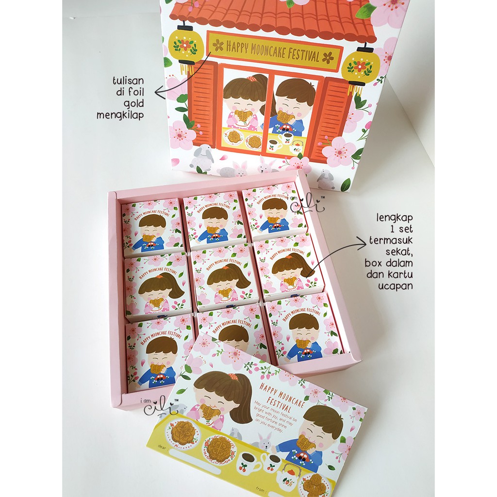 

(CICIKOKO MOONCAKE ISI 9) box untuk mooncake mid autumn [10 set]