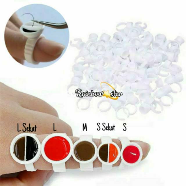 Cincin Lem Eyelash Extension / Ring Glue 10pcs 50pcs / Cincin Eyelash