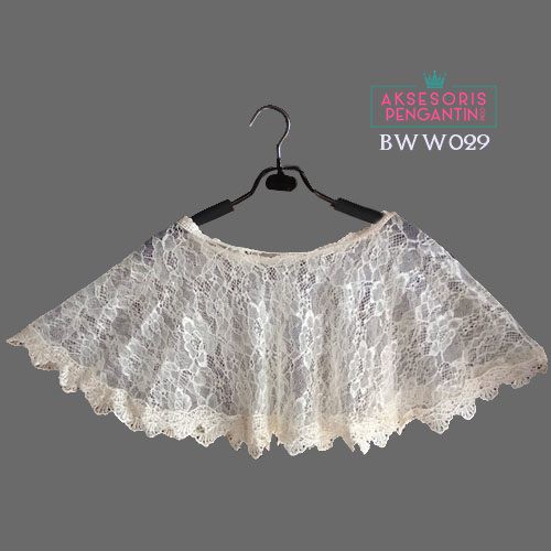 [SIAP KIRIM] ASESORIS PENGANTIN BOLERO BRUKAT CARDIGAN PESTA LACE CREAM BWW029