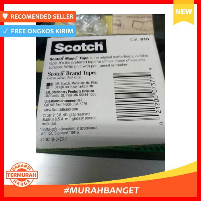 

Magic Tape 1/2 Inch X 36Yard Scotch Transparant - Pengikat & Perekat - Selotip & Double Tape