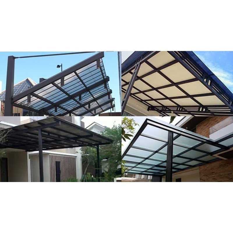 Kanopi Alderon, kanopi solarflat, kanopi kaca tempered, lasertuff, twinlite, solartuf, bajaringan, r