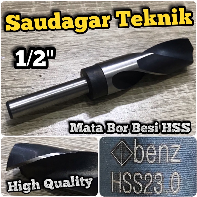 Mata Bor Besi 23mm Untuk Mesin Bor Tangan Reduced Shank 23 mm 1/2&quot;