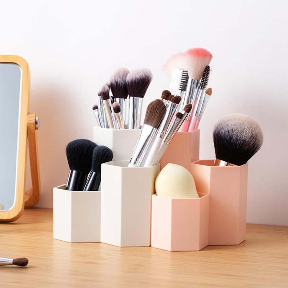 [Elegan] Kotak Penyimpanan Kuas Makeup Wadah Plastik Organizer Organizer Kosmetik Plastik