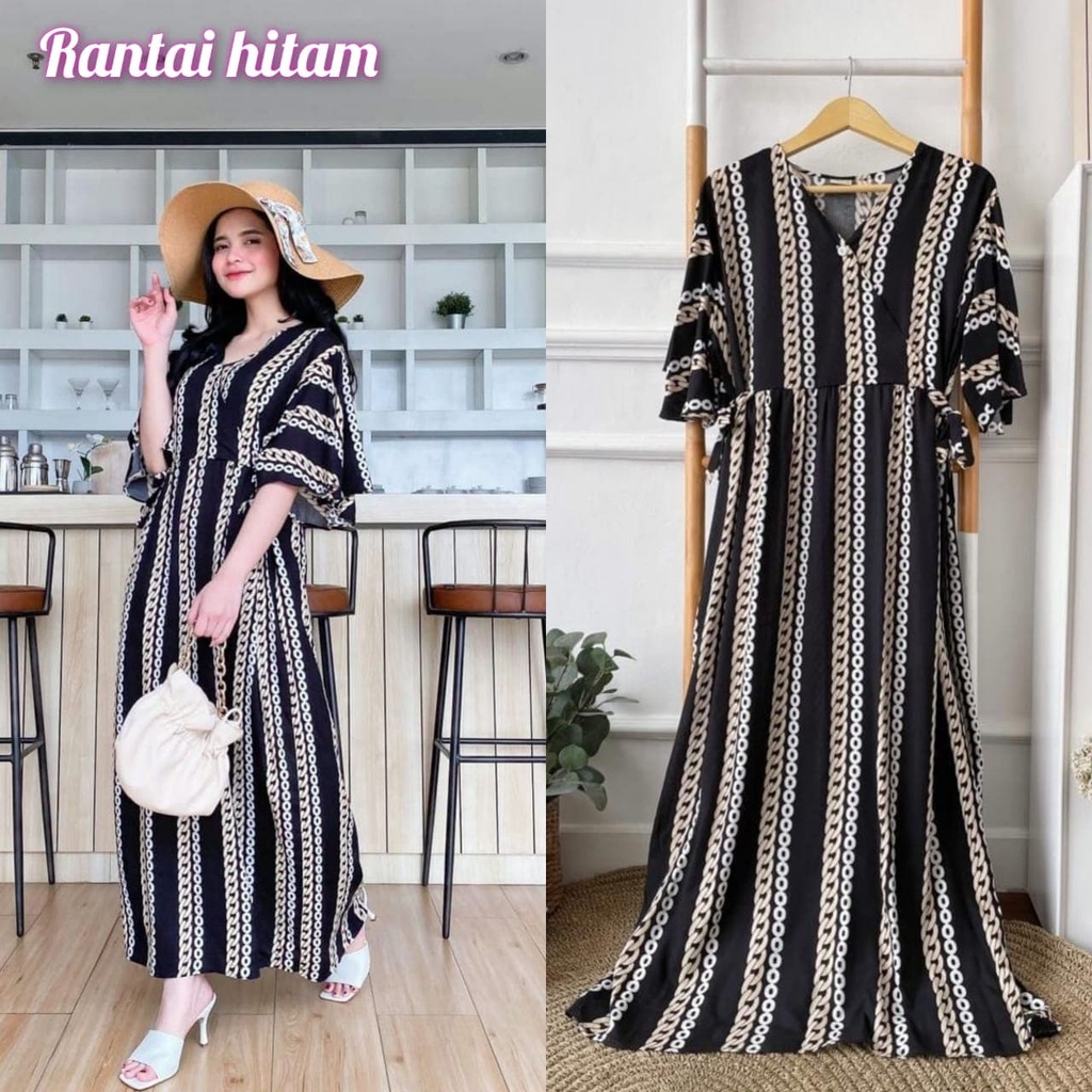 Dress Karen - Dress Kimono Rayon Premium Home Dress Import Busui Fashion Korean Style Midi Dress Kekinian