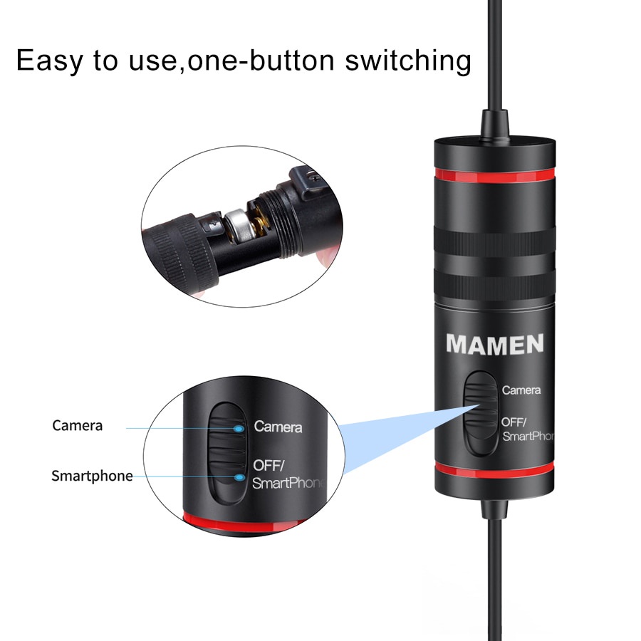 MAMEN Professional Lavalier Microphone Clip Portable 3.5mm - KM-D1