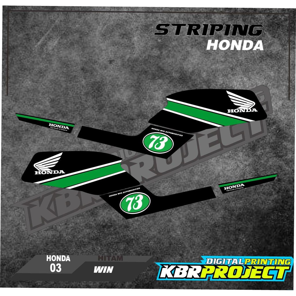 (cod) stiker motor - striping HONDA WIN 100  - motor HONDA - motor - WIN - sticker variasi - Racing