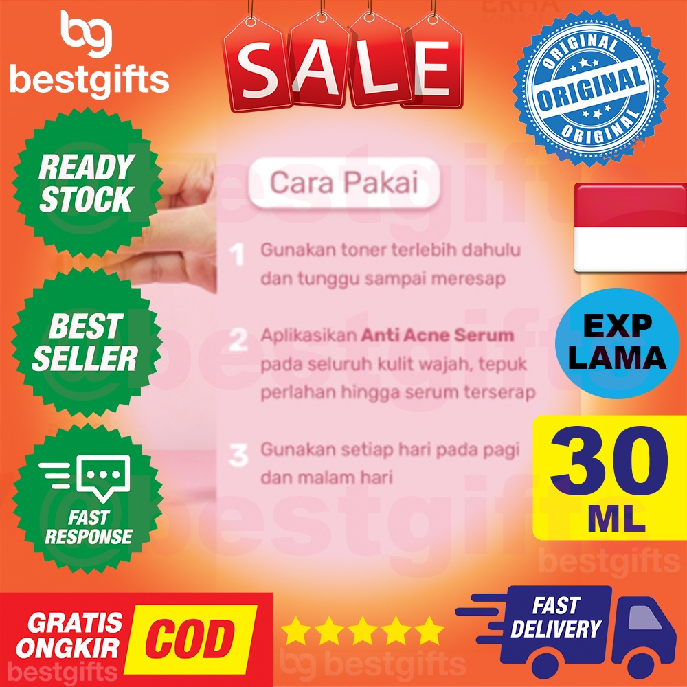 ERHA ACNEACT ANTI ACNE SERUM BHA NIACINAMIDE MENGHAMBAT PERTUMBUHAN BAKTERI JERAWAT KULIT MATI 30 ML