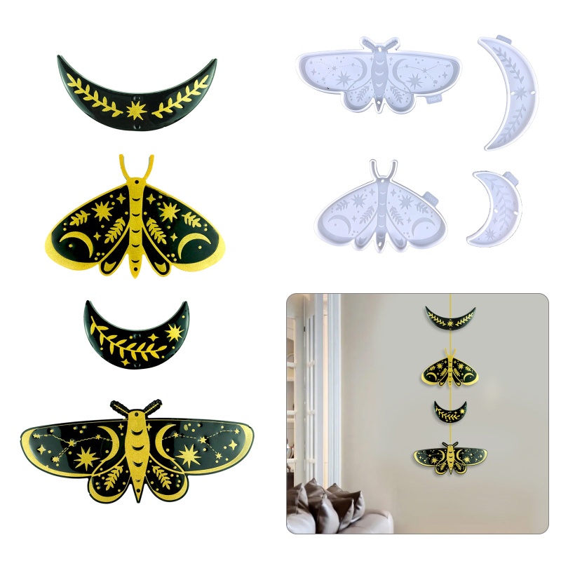 Cetakan Resin Epoksi Bentuk Butterfly Moon Bahan Silikon Untuk Dekorasi Dinding