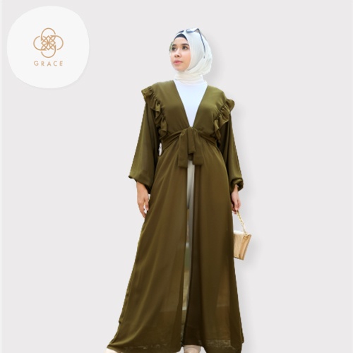 Grace - Alya Outer Dress VO076 Long Outer Ceruty Dress Outer Wanita