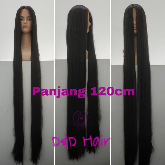 Wig Rambut - Wig Panjang 120cm - D&D15120 - Black - Wig Hantu ---Terbaru---
