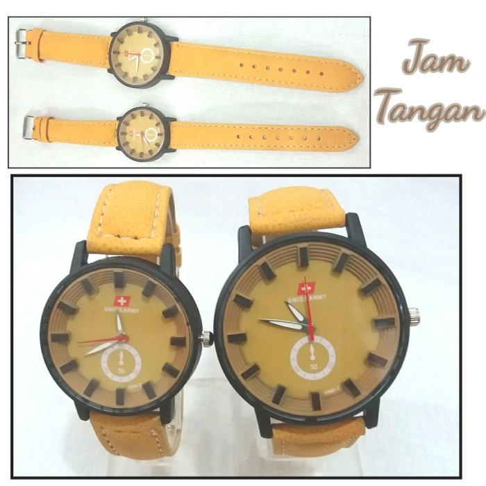 jam tangan coklat muda kecil / besar cowok / cewek analog arlogi fashion ( kode CM )