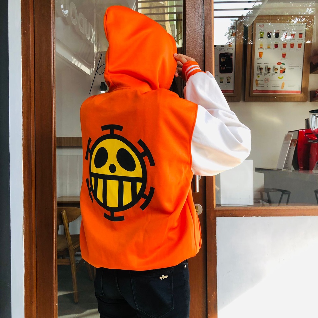 Jaket Heart Pirates Casual Orange Trafalgar Law Anime Manga One Piece Unisex