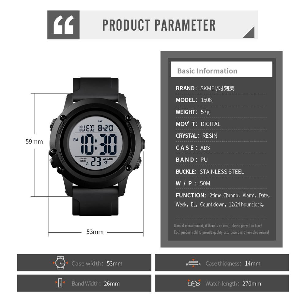 Jam Tangan Pria / SKMEI 1506 Men / Jam Tangan Digital LED Original