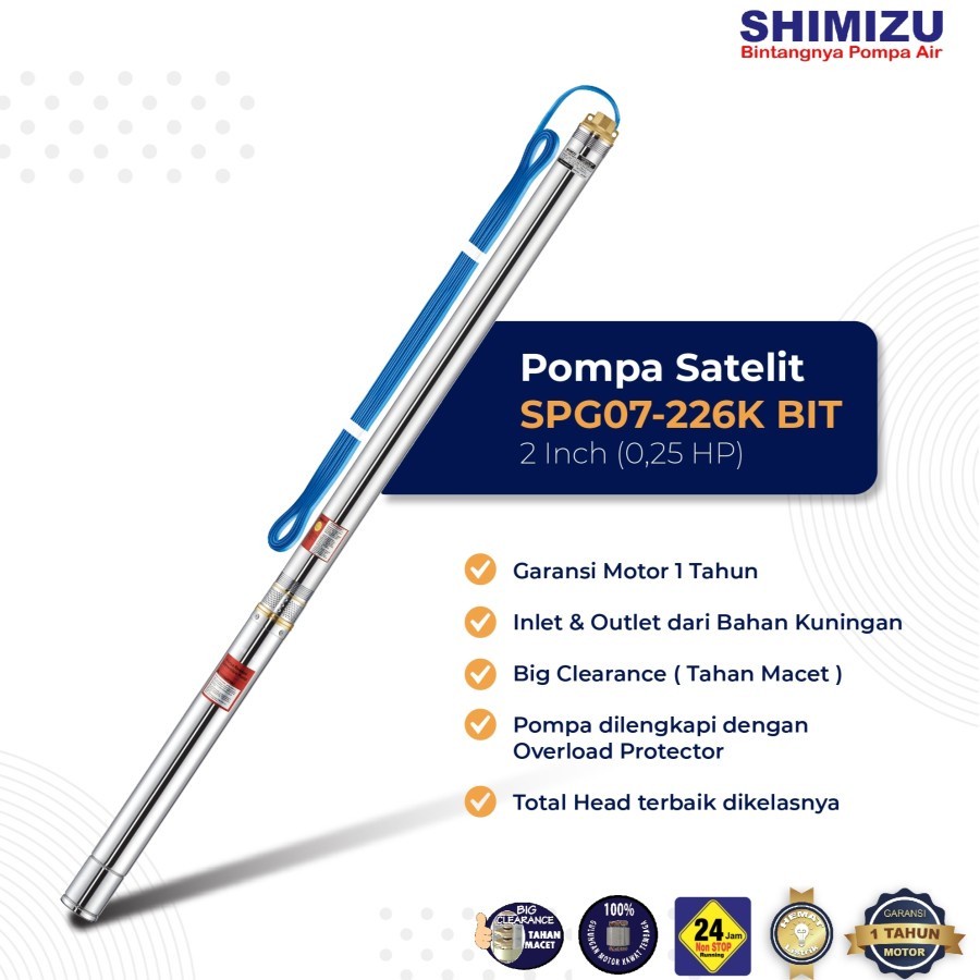 Mesin Pompa Air Celup Sumur Dalam Submersible Shimizu SPG07-226K BIT