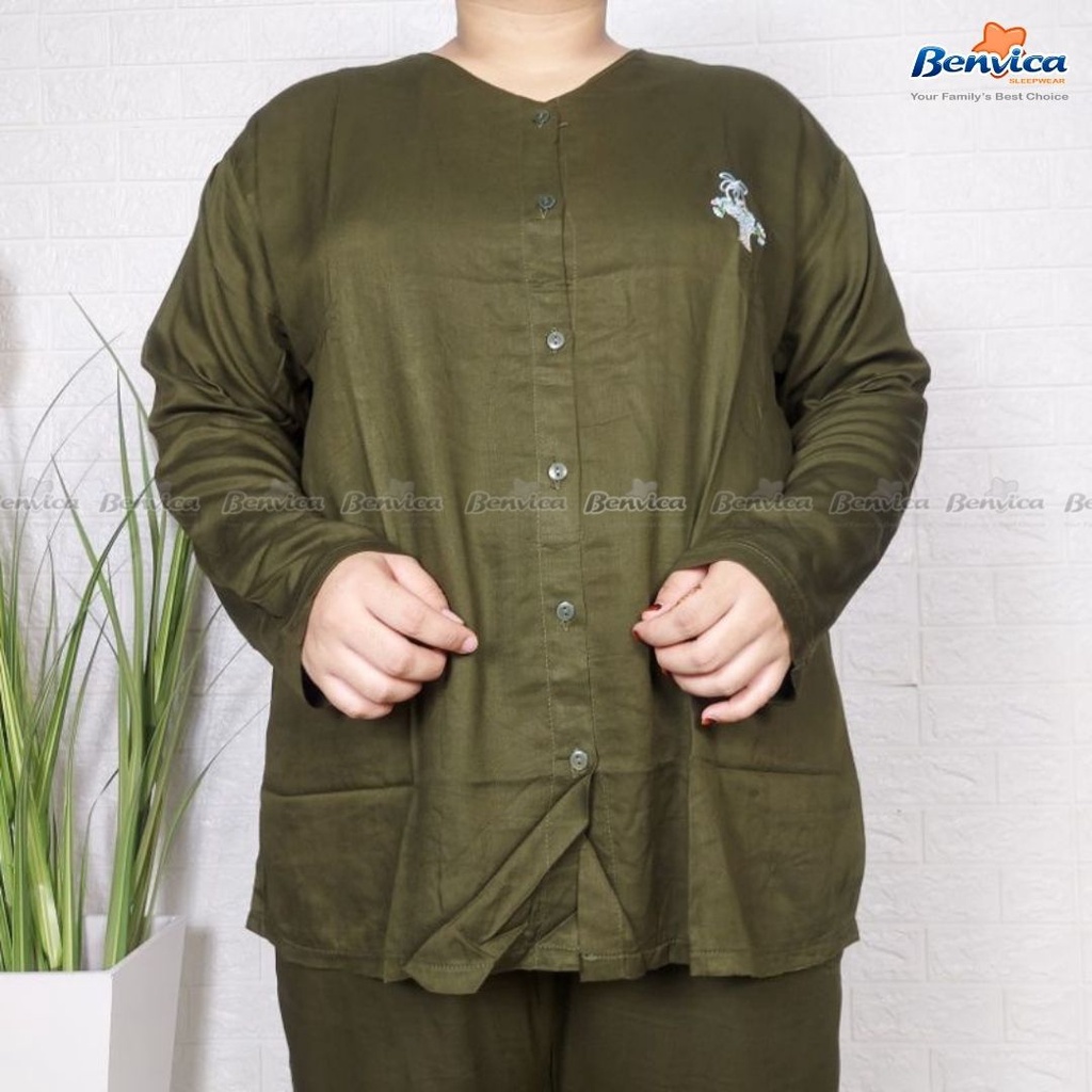 BAJU TIDUR PIYAMA JUMBO KATUN RAYON TWILL AMR