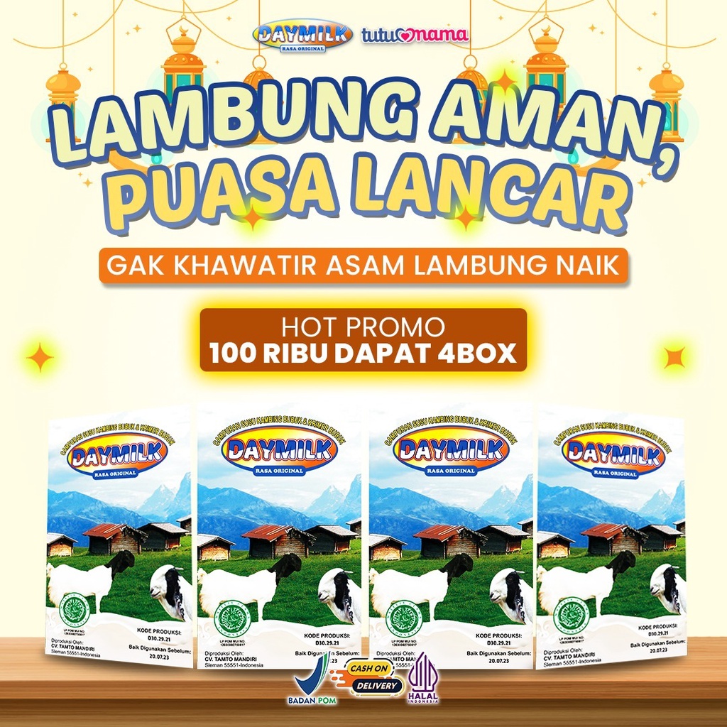DAYMILK - Manado - ORI 100% - 4 BOX - Susu Kambing - Susu Kambing Etawa - Susu Kambing Etawa Bubuk -