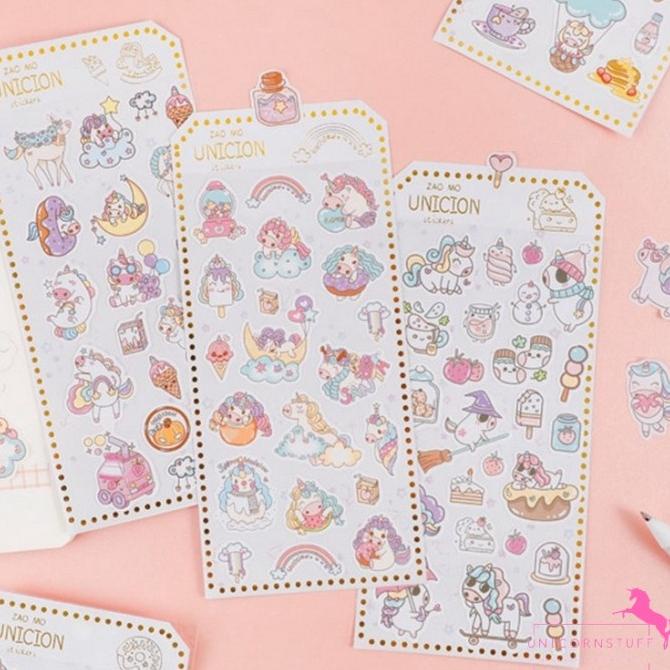 

Sticker Unicorn Anak Perempuan Tempelan Stationary Lucu Karakter Cewek