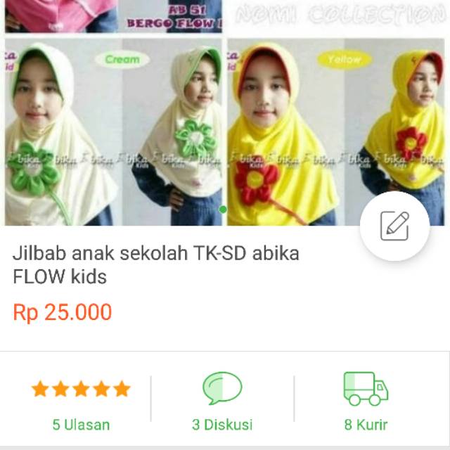 RIC Jilbab anak abika flower
