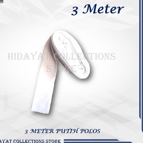 Sorban Imamah 3 Meter Sorban Imamah 5 Meter Polos - Putih, 3 METER
