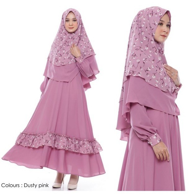 Setelan Muslim | Setelan Muslim Original | Mikaila Syari | Dress Khimar Monalisa